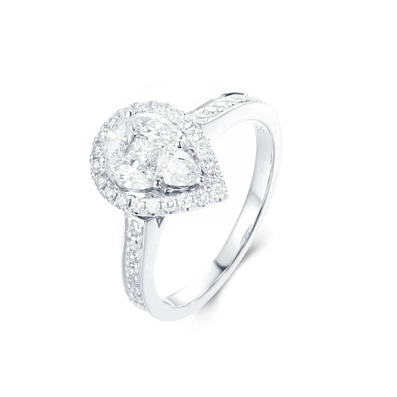 Eugenia | Pear Halo Engagement Ring - The Classic Jewellers