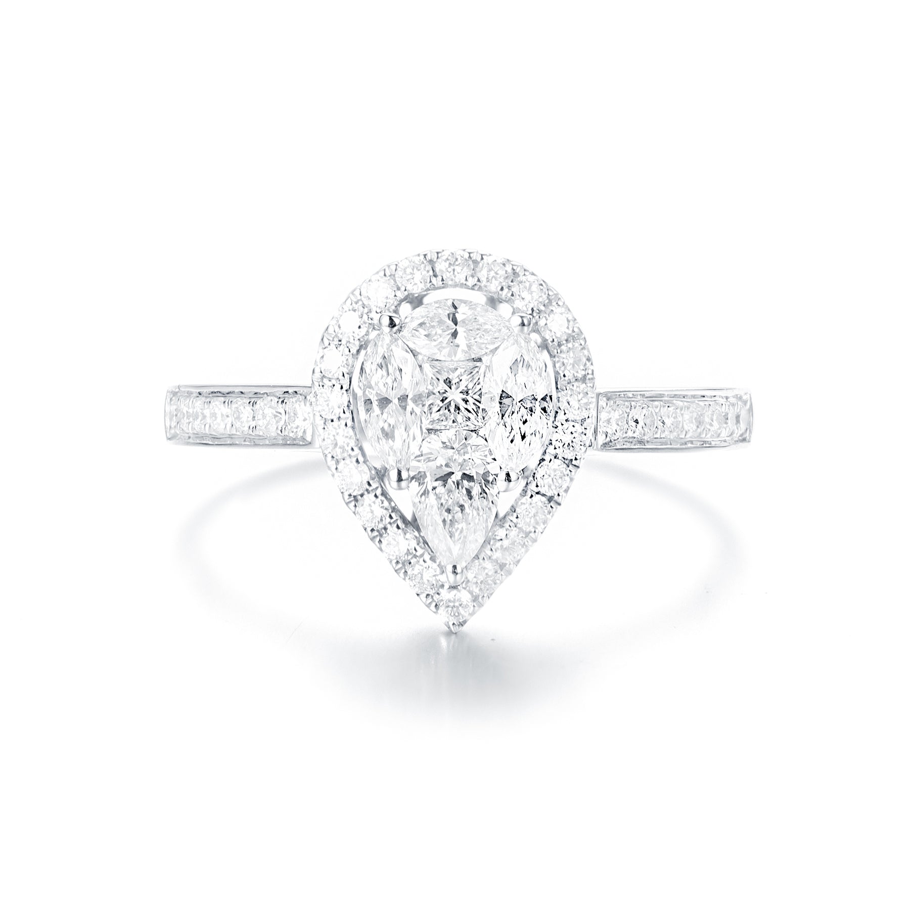 Eugenia | Pear Halo Engagement Ring - The Classic Jewellers