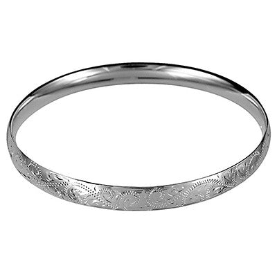 Sterling Silver Engraved Golf Bangle - The Classic Jewellers