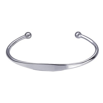 Sterling Silver Surf Bangle with engraving plate - The Classic Jewellers