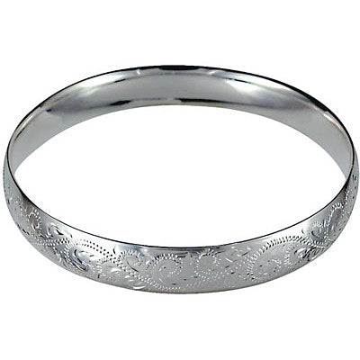 Engraved Solid Golf Bangle - The Classic Jewellers