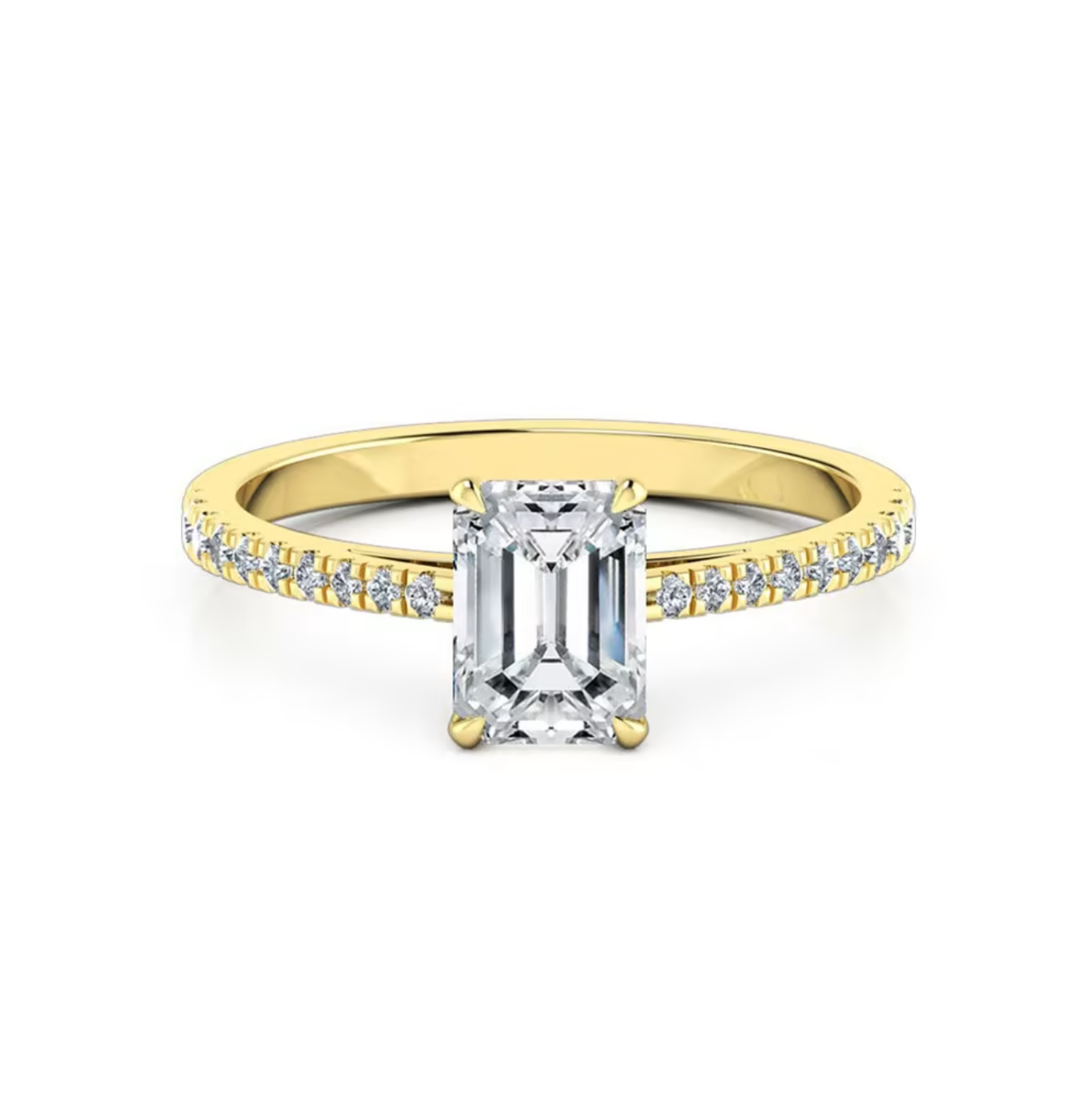 Beatrice | Emerald cut cathedral set engagement ring - The Classic Jewellers