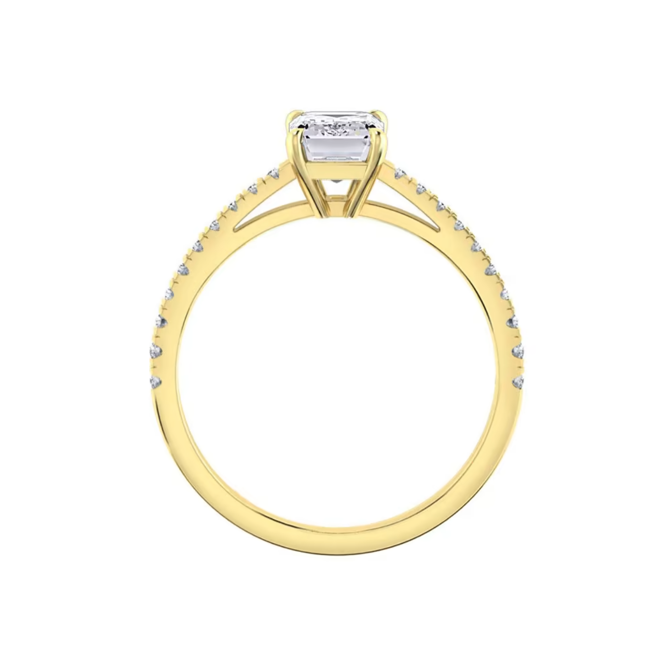 Beatrice | Emerald cut cathedral set engagement ring - The Classic Jewellers