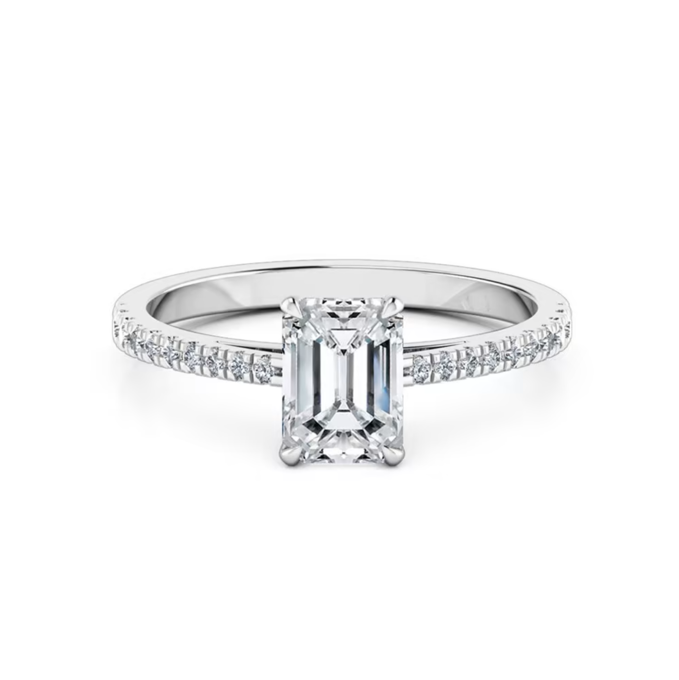 Beatrice | Emerald cut cathedral set engagement ring - The Classic Jewellers