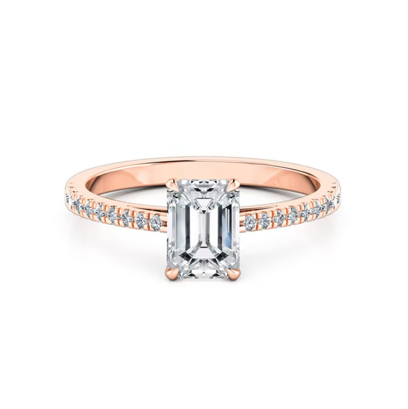 Beatrice | Emerald cut cathedral set engagement ring - The Classic Jewellers