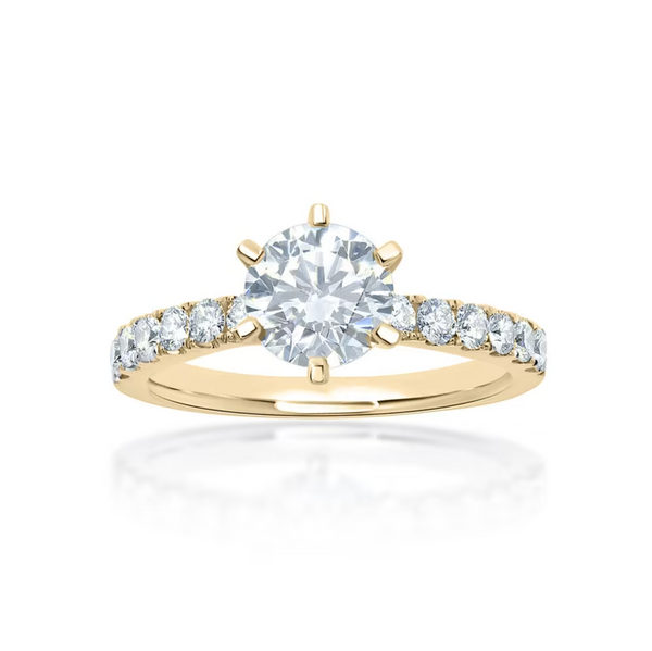 Six Claw Round Brilliant Cut Engagement Ring - The Classic Jewellers