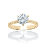 Yellow Gold Round Diamond Classic Six-Claw Solitaire | Adelaide Engagement Ring