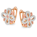 PINK CAVIAR DIAMOND | Floral French Clip Earrings - The Classic Jewellers