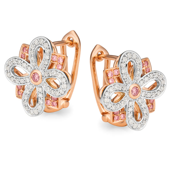 PINK CAVIAR DIAMOND | Floral French Clip Earrings - The Classic Jewellers