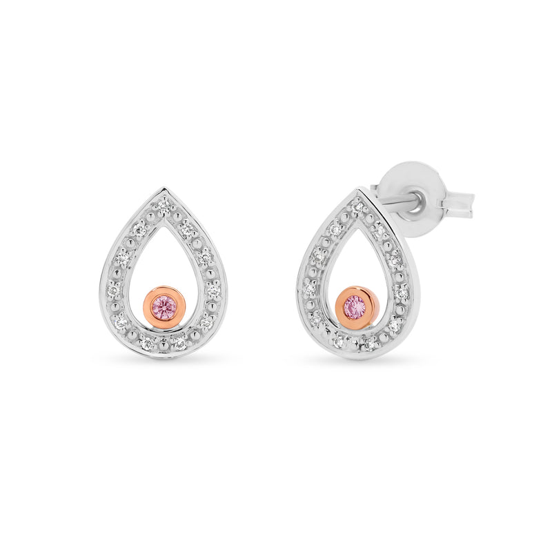 PINK CAVIAR DIAMOND | teardrop earrings - The Classic Jewellers