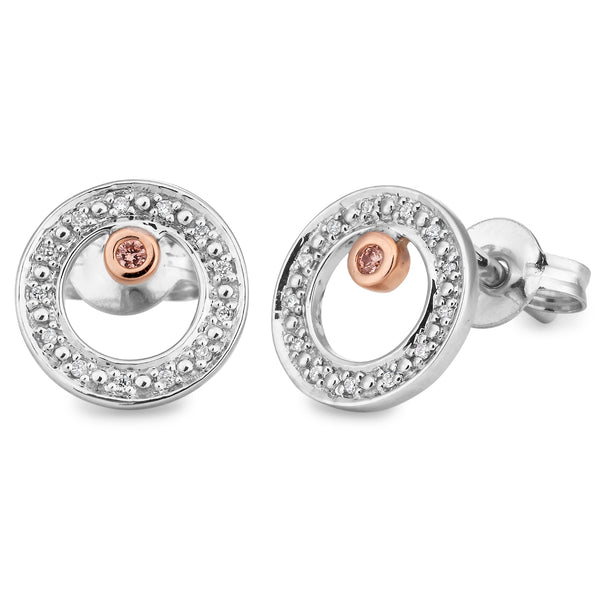 PINK CAVIAR DIAMOND | Irena round stud earrings - The Classic Jewellers