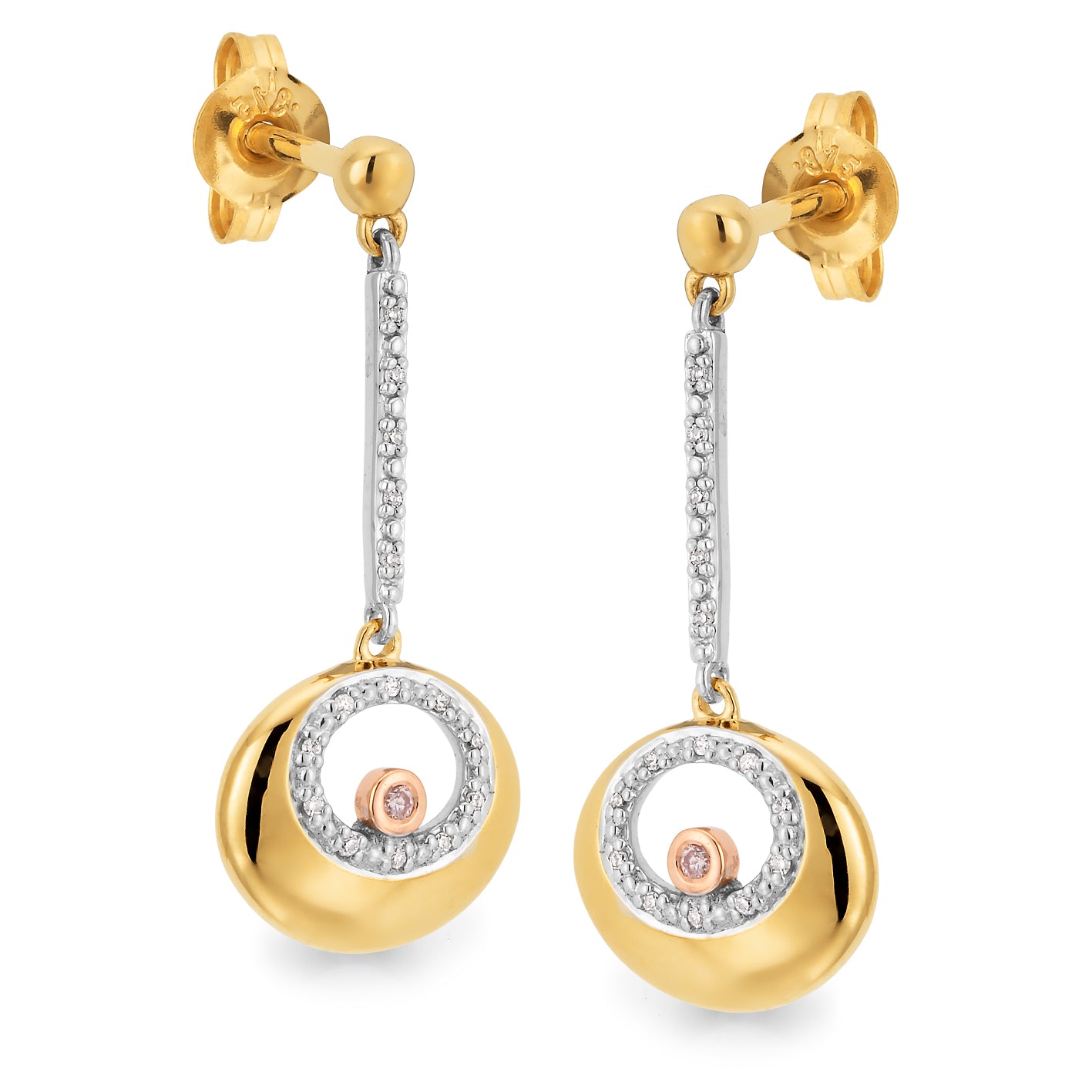 PINK CAVIAR DIAMOND | Iris Round Drop Earrings - The Classic Jewellers
