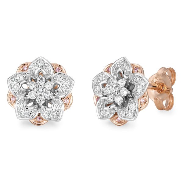 PINK CAVIAR DIAMOND | Flora stud earrings - The Classic Jewellers