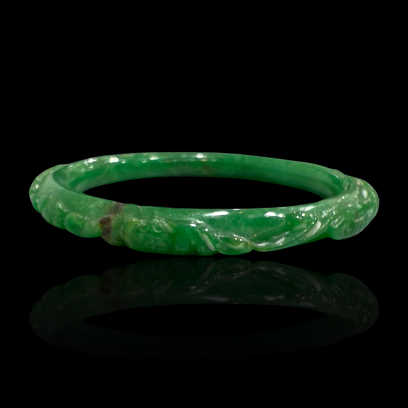 Carved Jade Bangle - The Classic Jewellers