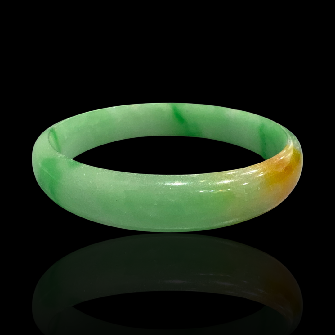 Green and Yellow Jade Bangle - The Classic Jewellers