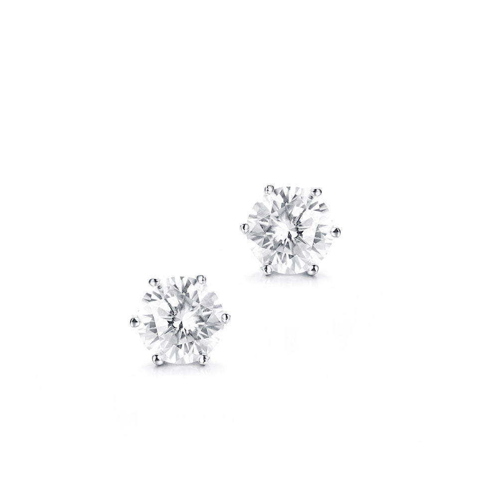 Six Claw Diamond Stud Earrings - The Classic Jewellers