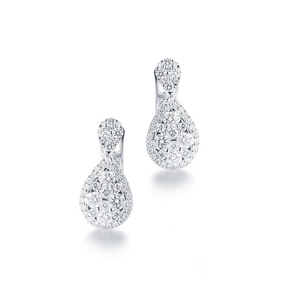 Pear Shape Cluster Earrings - The Classic Jewellers
