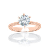 Rose Gold Round Diamond Classic Six-Claw Solitaire | Adelaide Engagement Ring