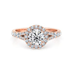 Philippa | Halo Engagement Ring with Split Band - The Classic Jewellers