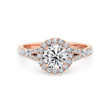 Philippa | Halo Engagement Ring with Split Band - The Classic Jewellers