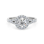 Philippa | Halo Engagement Ring with Split Band - The Classic Jewellers