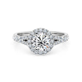 Philippa | Halo Engagement Ring with Split Band - The Classic Jewellers