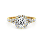 Philippa | Halo Engagement Ring with Split Band - The Classic Jewellers