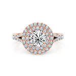 Phoebe | Double Halo Round Cut Split Band Engagement Ring - The Classic Jewellers
