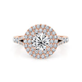 Phoebe | Double Halo Round Cut Split Band Engagement Ring - The Classic Jewellers
