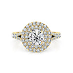 Phoebe | Double Halo Round Cut Split Band Engagement Ring - The Classic Jewellers