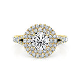 Phoebe | Double Halo Round Cut Split Band Engagement Ring - The Classic Jewellers