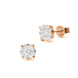 Round Cluster Diamonds Studs Earrings - The Classic Jewellers