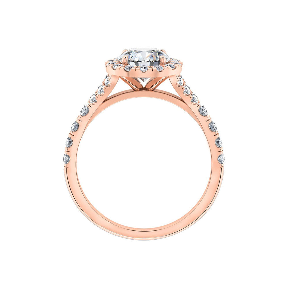Philippa | Halo Engagement Ring with Split Band - The Classic Jewellers
