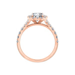Philippa | Halo Engagement Ring with Split Band - The Classic Jewellers