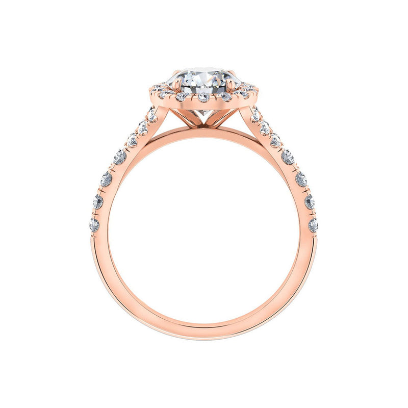 Philippa | Halo Engagement Ring with Split Band - The Classic Jewellers