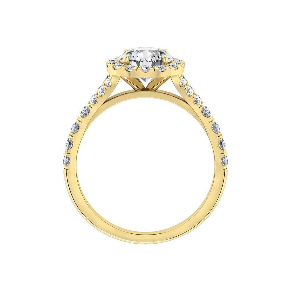 Philippa | Halo Engagement Ring with Split Band - The Classic Jewellers