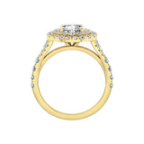 Phoebe | Double Halo Round Cut Split Band Engagement Ring - The Classic Jewellers
