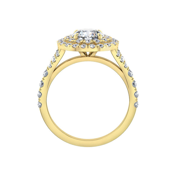 Phoebe | Double Halo Round Cut Split Band Engagement Ring - The Classic Jewellers