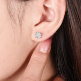 Round Cluster Diamonds Studs Earrings - The Classic Jewellers