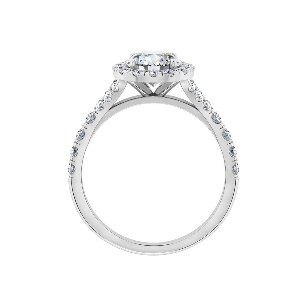 Philippa | Halo Engagement Ring with Split Band - The Classic Jewellers