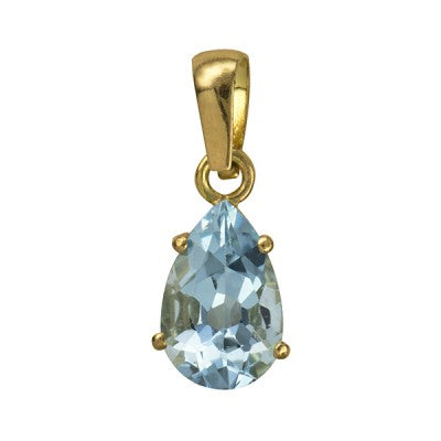 December Birthstone Blue Topaz Teardrop Pendant - The Classic Jewellers