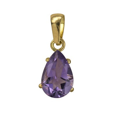 February Birthstone Amethyst Teardrop Pendant - The Classic Jewellers