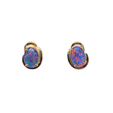 Australian Opal | Dianne gold plated stud earrings - The Classic Jewellers