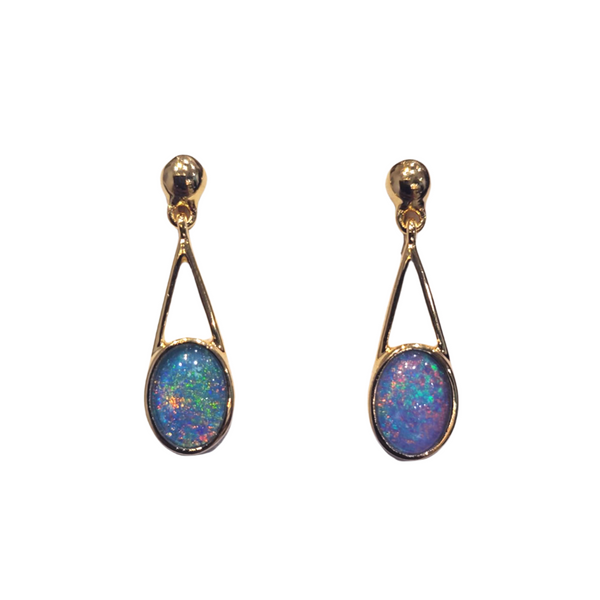 9ct Opal Double Pear Shape Drop Earrings – R J Morris Jewellers