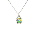 Australian Opal | Briony sterling silver pendant - The Classic Jewellers