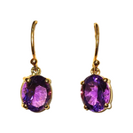 Heidi | 9ct Yellow Gold Amethyst drop earrings - The Classic Jewellers