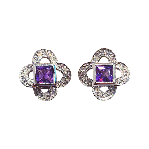 Matilda | Amethyst French Clip Earrings - The Classic Jewellers