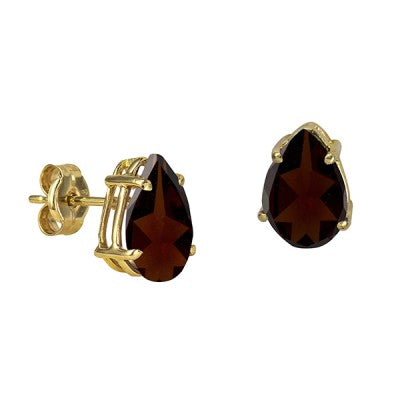 January Birthstone Garnet Teardrop Studs - The Classic Jewellers