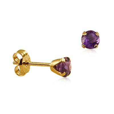 February Birthstone Natural Amethyst Studs - The Classic Jewellers